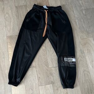 Zumba Fitness Black Jogger Pants with Orange Drawstring